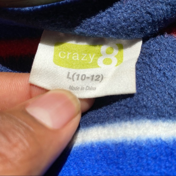 Crazy 8 multi striped colored boys plush jacket - Picture 3 of 5